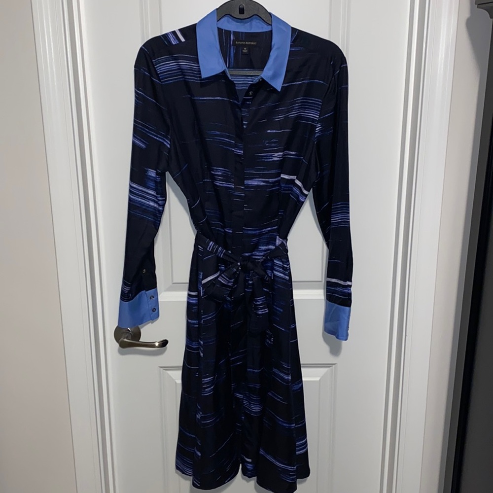 Ann Taylor Blue Shirt Dress
